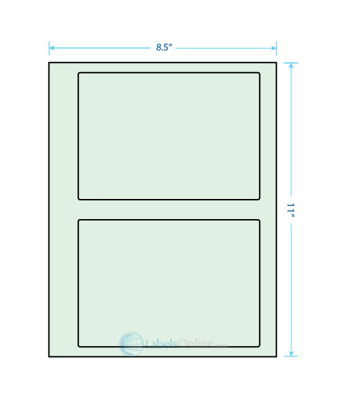 6.78" x 4.75" Barcode Labels - 2 up - Pastel Green