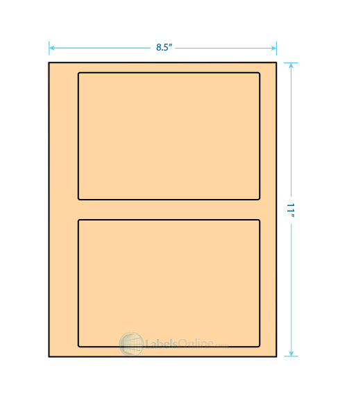 6.78" x 4.75" Barcode Labels - 2 up - Pastel Orange