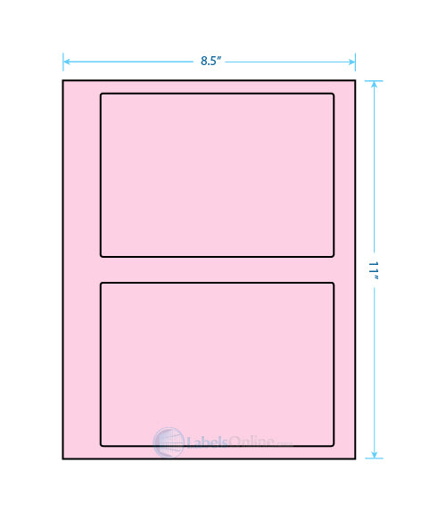 6.78" x 4.75" Barcode Labels - 2 up - Pastel Pink