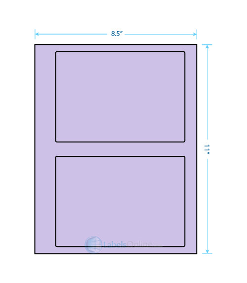 6.78" x 4.75" Barcode Labels - 2 up - Pastel Purple