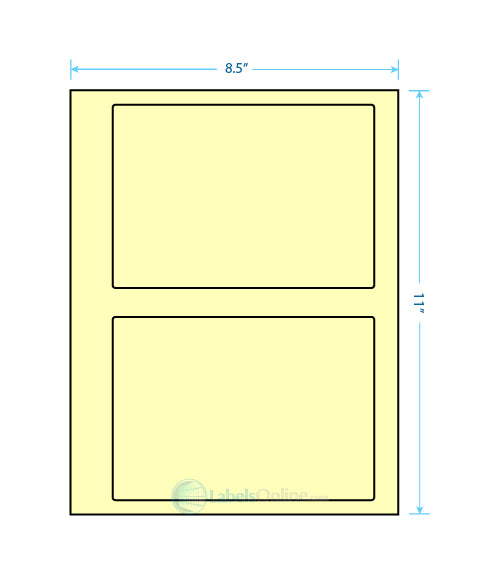 6.78" x 4.75" Barcode Labels - 2 up - Pastel Yellow