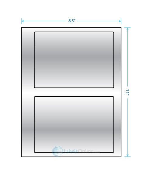 6.78" x 4.75" Barcode Labels - 2 up - Silver Foil
