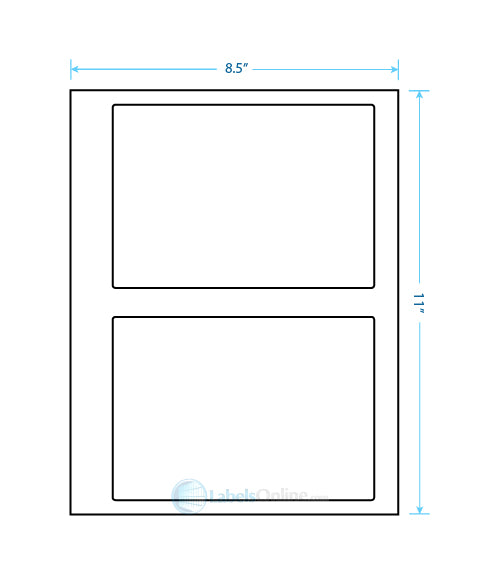 6.78" x 4.75" Barcode Labels - 2 up - White Vinyl Drum
