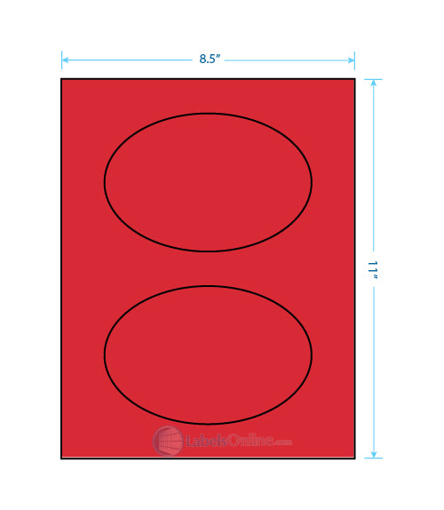 6" x 4" - 2 up - Fluorescent Red