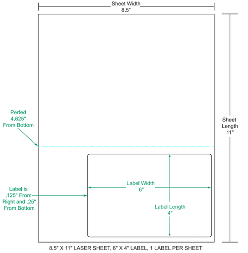 6" x 4" Integrated Labels; 1 up (1,500 sheets/case)
