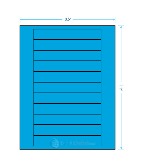 6" x .946" - 11 up - Fluorescent Blue