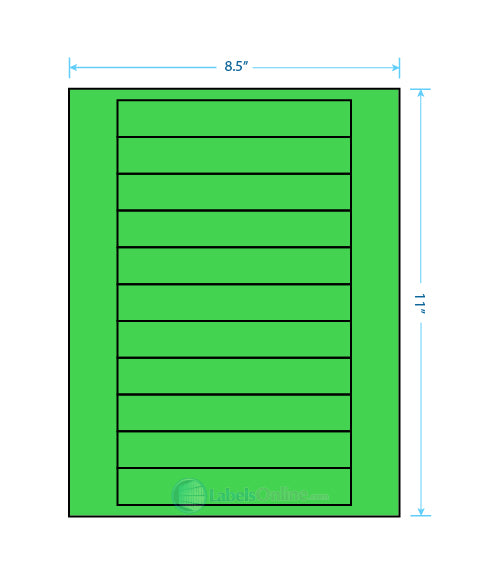 6" x .946" - 11 up - Fluorescent Green