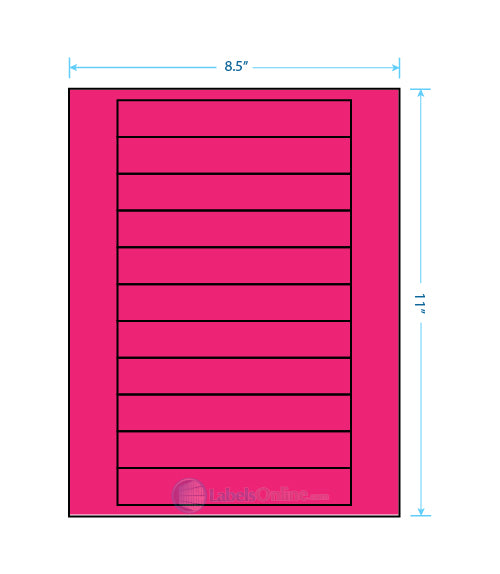 6" x .946" - 11 up - Fluorescent Pink