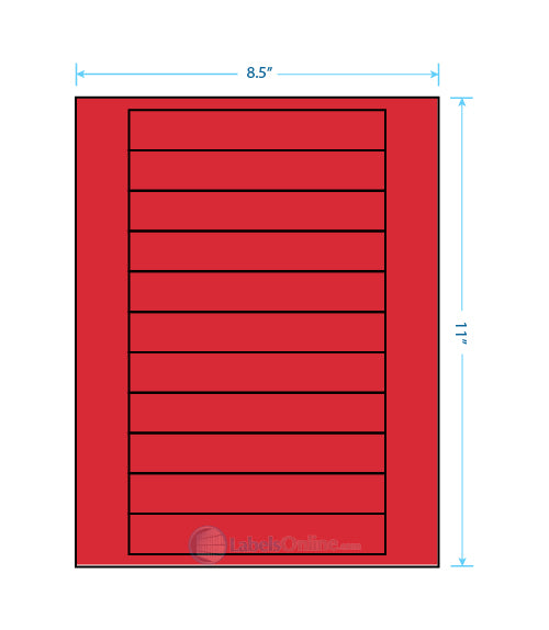 6" x .946" - 11 up - Fluorescent Red