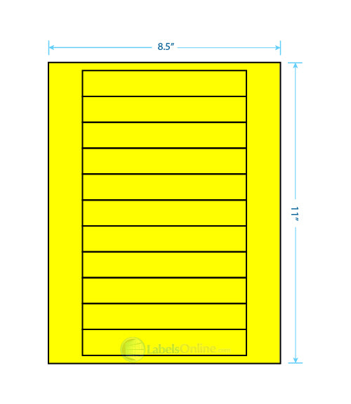 6" x .946" - 11 up - Fluorescent Yellow