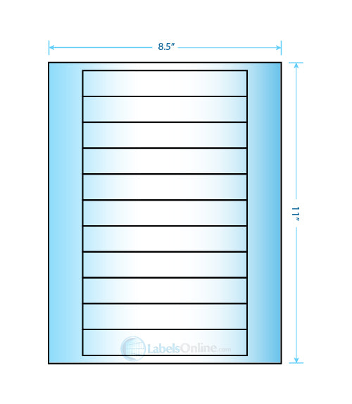 6" x .946" - 11 up - High Gloss