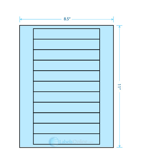 6" x .946" - 11 up - Pastel Blue