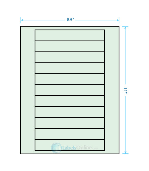 6" x .946" - 11 up - Pastel Green
