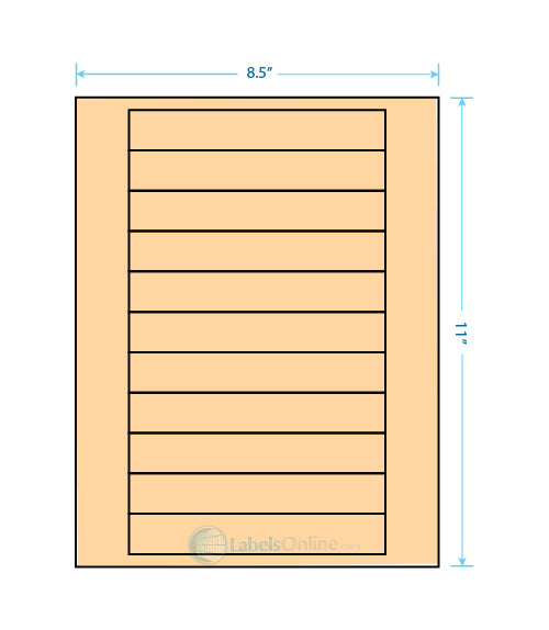 6" x .946" - 11 up - Pastel Orange