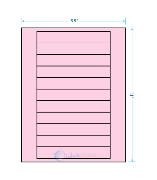 6" x .946" - 11 up - Pastel Pink