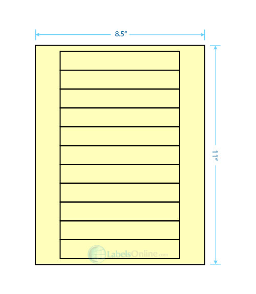 6" x .946" - 11 up - Pastel Yellow