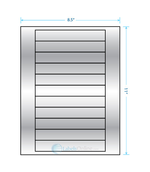 6" x .946" - 11 up - Silver Foil