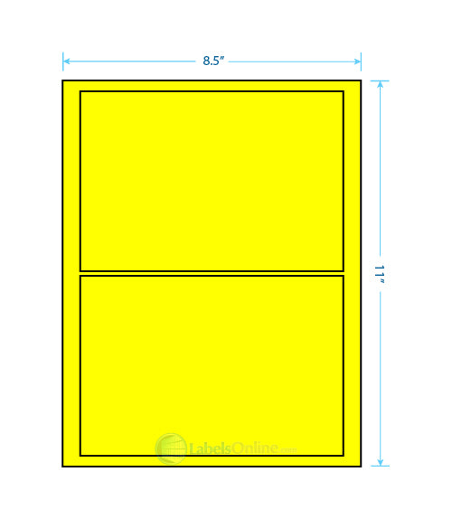 7.5" x 5.125" - 2 up - Fluorescent Yellow