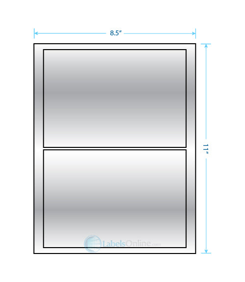 7.5" x 5.125" - 2 up - Silver Foil