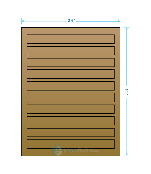7.5" x .75" - 10 up - Brown Kraft (Laser / Inkjet)