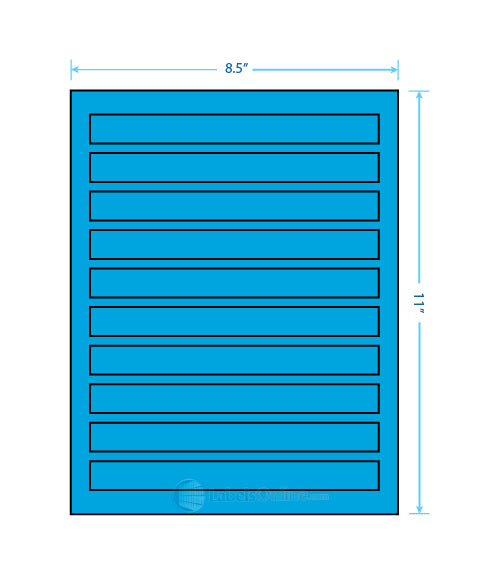 7.5" x .75" - 10 up - Fluorescent Blue (Laser)