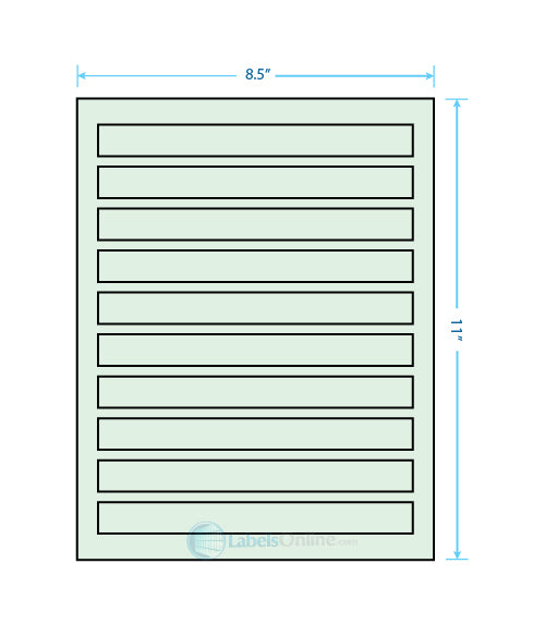 7.5" x .75" - 10 up - Pastel Green (Laser)
