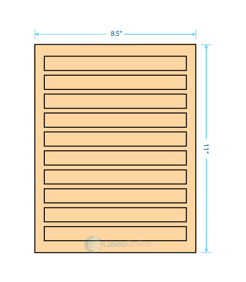 7.5" x .75" - 10 up - Pastel Orange (Laser)