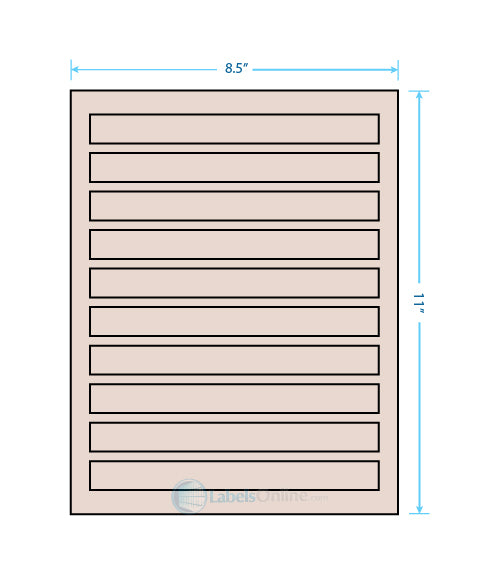 7.5" x .75" - 10 up - Pastel Tan (Laser)
