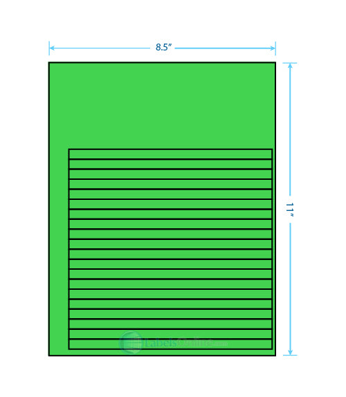7.625" x .375" - 20 up - Fluorescent Green (Laser)