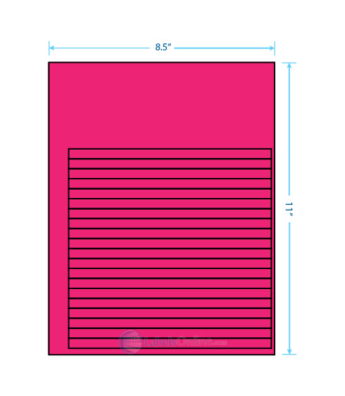 7.625" x .375" - 20 up - Fluorescent Pink (Laser)