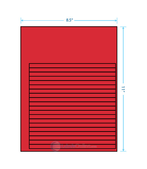 7.625" x .375" - 20 up - Fluorescent Red (Laser)