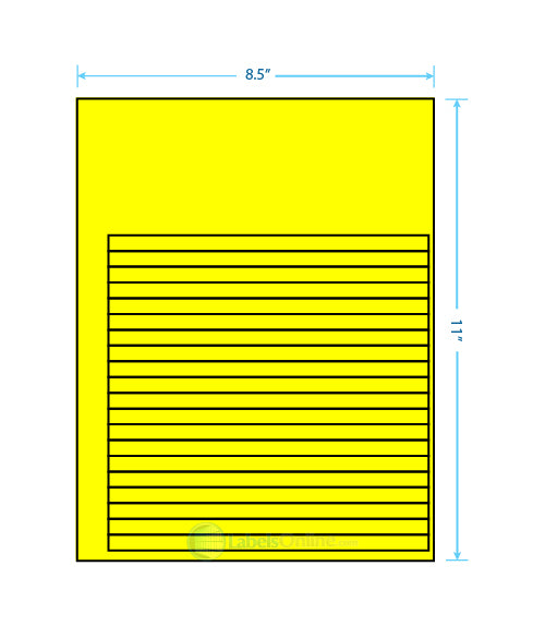 7.625" x .375" - 20 up - Fluorescent Yellow (Laser)
