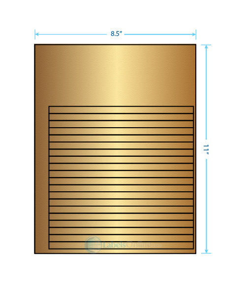 7.625" x .375" - 20 up - Gold Foil (Laser)