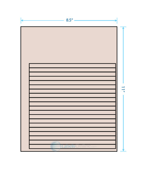7.625" x .375" - 20 up - Pastel Tan (Laser)