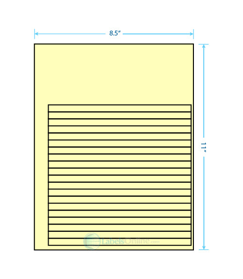 7.625" x .375" - 20 up - Pastel Yellow (Laser)