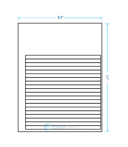 7.625" x .375" - 20 up - Standard White Matte (Laser / Inkjet)