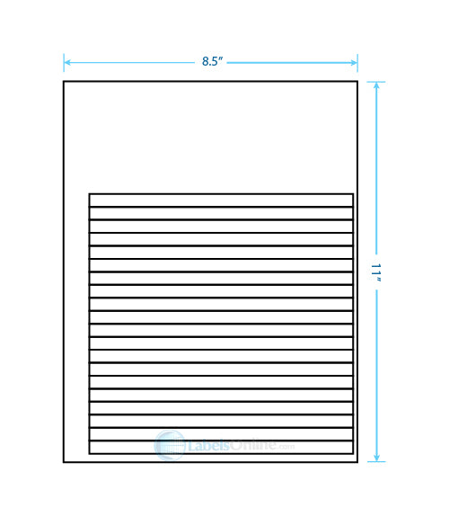 7.625" x .375" - 20 up - White Polyester (Laser)