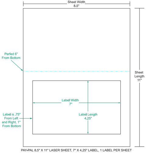 7" x 4.25" Integrated Labels; 1 up (1,500 sheets/case)