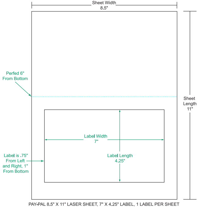 7" x 4.25" Integrated Labels; 1 up (1,500 sheets/case)