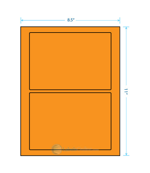 7" x 4.875" - 2 up - Fluorescent Orange