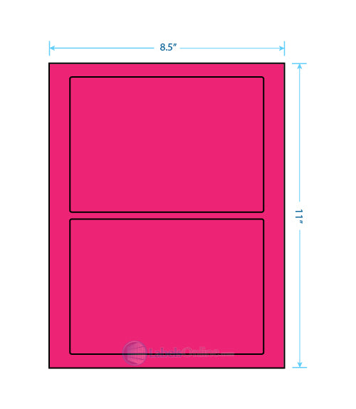 7" x 4.875" - 2 up - Fluorescent Pink
