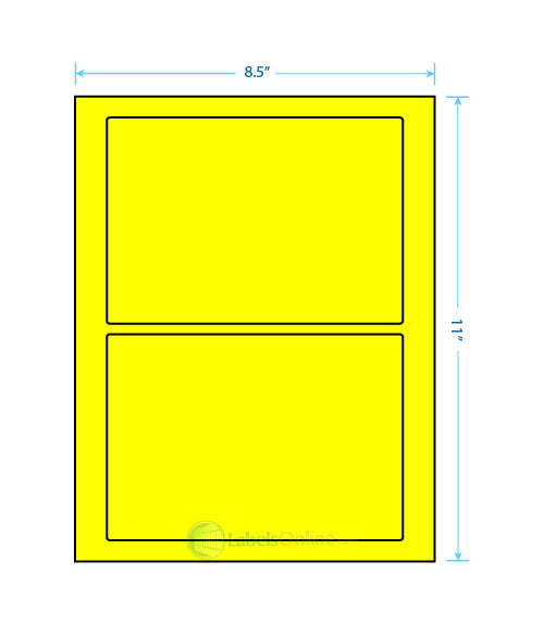 7" x 4.875" - 2 up - Fluorescent Yellow