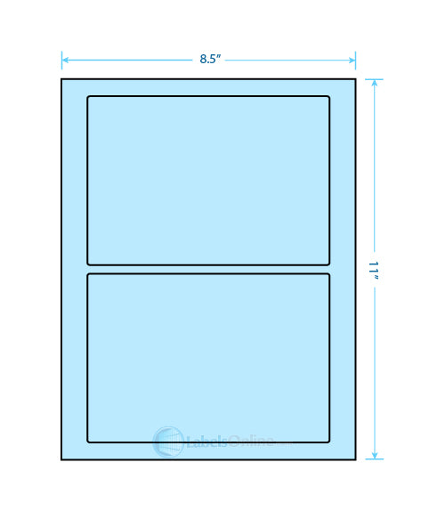 7" x 4.875" - 2 up - Pastel Blue