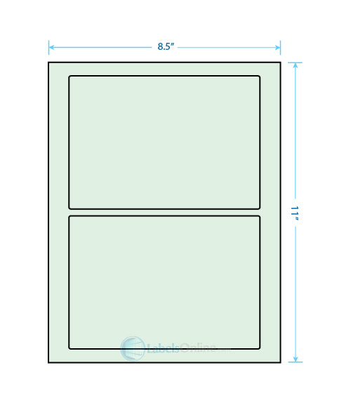7" x 4.875" - 2 up - Pastel Green