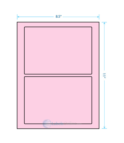 7" x 4.875" - 2 up - Pastel Pink