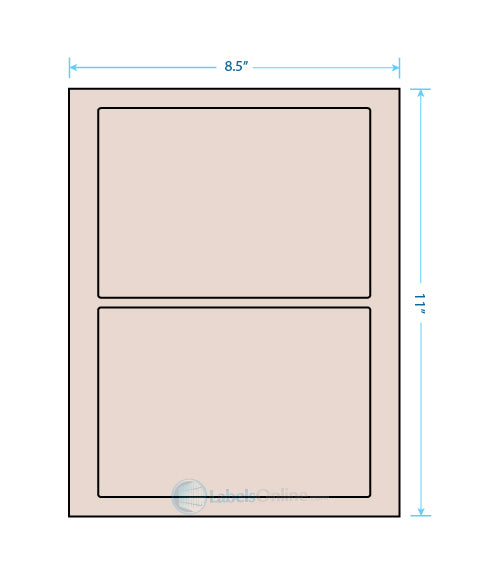 7" x 4.875" - 2 up - Pastel Tan
