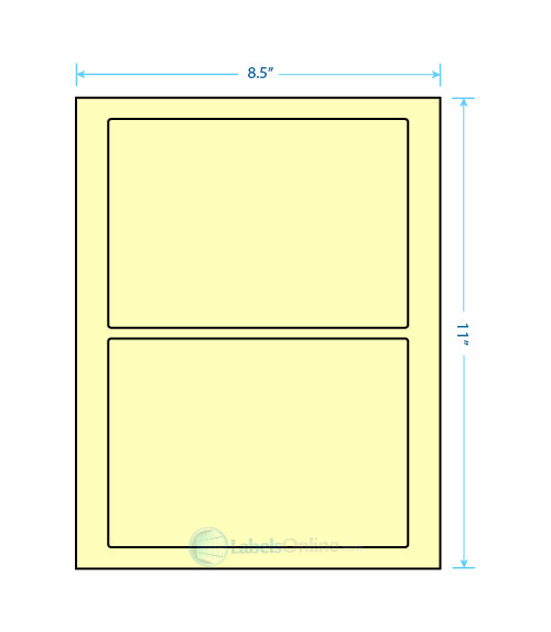 7" x 4.875" - 2 up - Pastel Yellow
