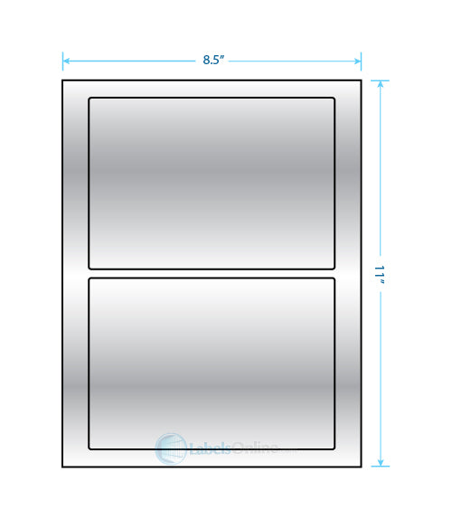 7" x 4.875" - 2 up - Silver Foil