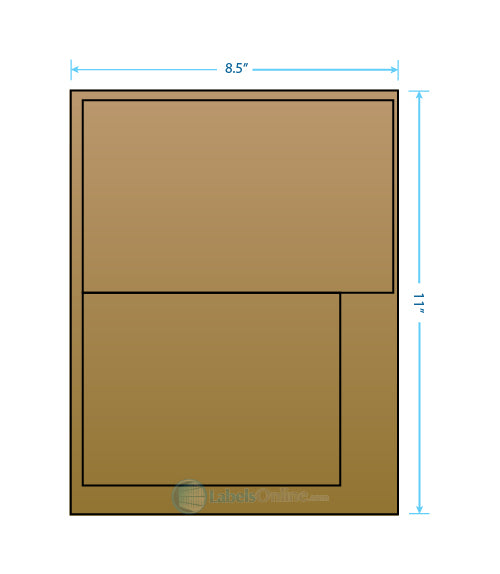 8.0625" x 5" / 6.25" x 4.25" - 2 up - Brown Kraft (Laser / Inkjet)