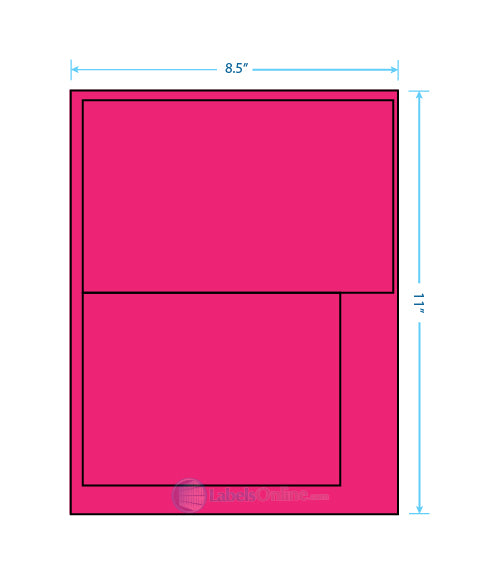 8.0625" x 5" / 6.25" x 4.25" - 2 up - Fluorescent Pink (Laser)